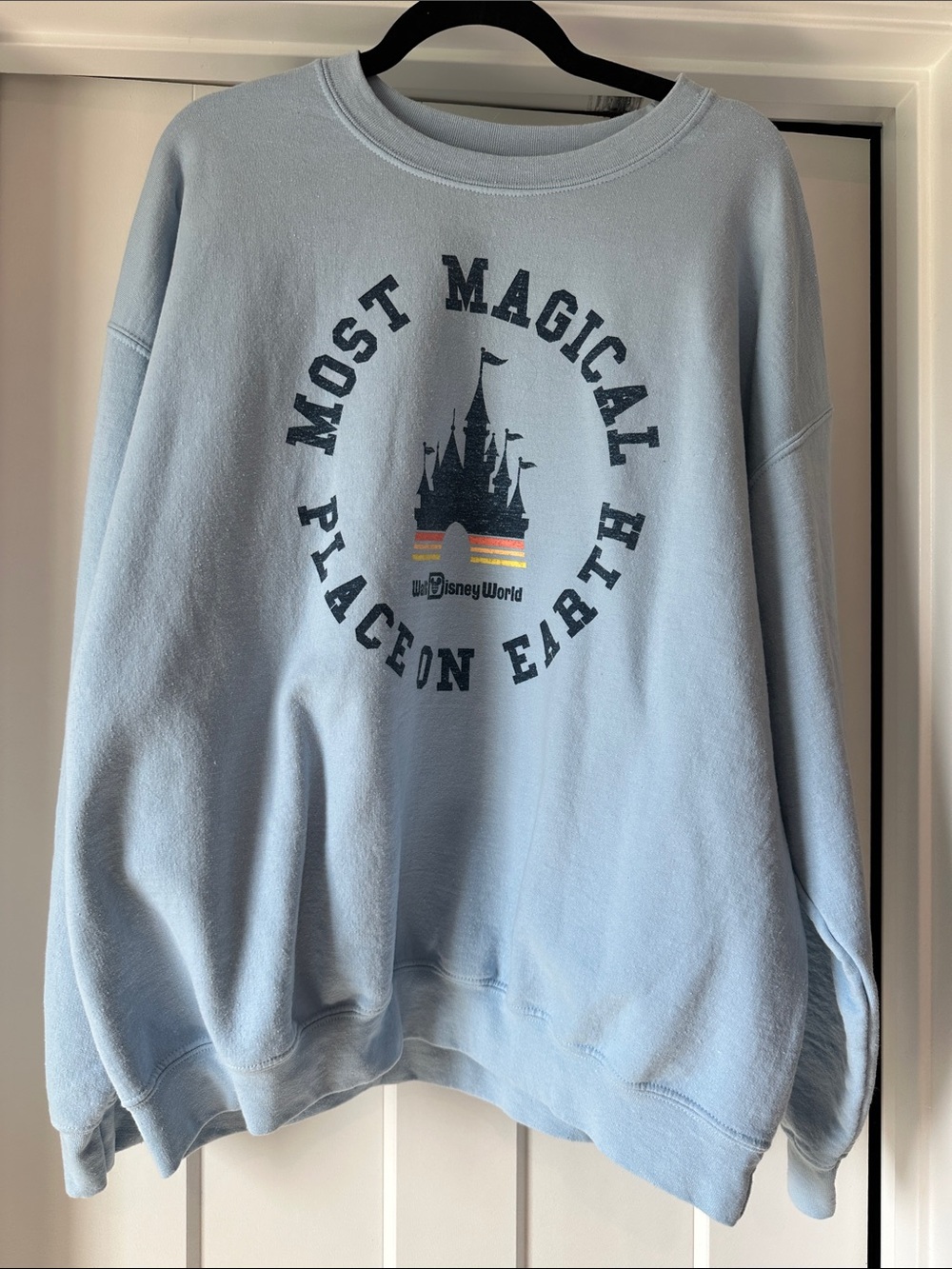 Disney Light Blue 'Most Magical Place on Earth' Crewneck Sweatshirt